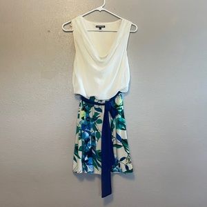 Medium Express white/floral midi dress